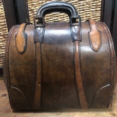 ヴィンテージ 本革 ダレスバッグ ブラウンレザー 中型 ドクターバッグの画像