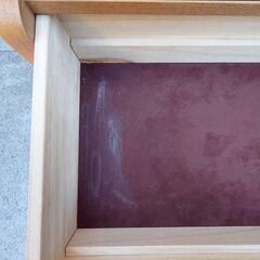 【リサイクルサービス八光】幅 64.5 ⭐️定価約7万の高級モデル⭐️ニトリ 三面鏡ドレッサー「HARU」 タモ材×ガラス天板 照明付きの画像