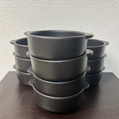 10セット　ココット風　両手付きの陶磁器製小鉢の画像