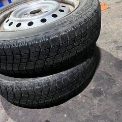 【冬タイヤホイール付2本セット】BRIDGESTONE ICEPARTNER 155/65R14 2018年1週目製　ダイハツミライースLA310S純正スチールホイール付 冬タイヤ スタッドレスタイヤ てっちんホイール 2本セット 中古の画像