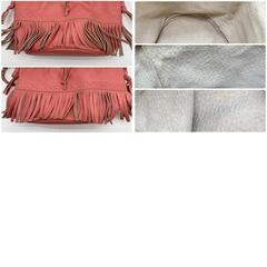 J&M DAVIDSON ジェイアンドエムデヴィッドソン ハンド ショルダーバッグ ワンショルダー 肩掛け レザー 本革 ピンク カーニバル 巾着 フリンジの画像