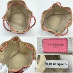 J&M DAVIDSON ジェイアンドエムデヴィッドソン ハンド ショルダーバッグ ワンショルダー 肩掛け レザー 本革 ピンク カーニバル 巾着 フリンジの画像