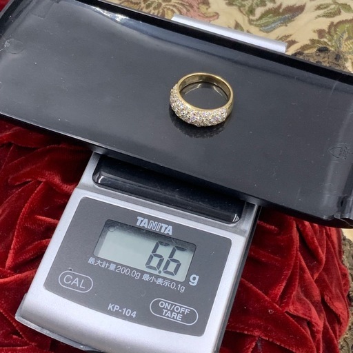 K18 パヴェダイヤリング　1.5ct 6.6g 約12号