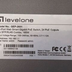 Level one GEP-2651 TURING 26-Port Web Smart Gigabit PoE Switchの画像