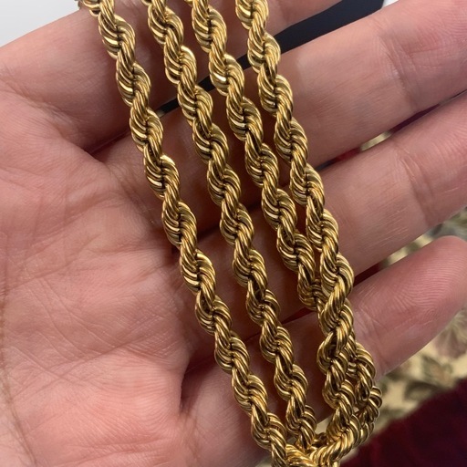 K18 ロープチェーン　ネックレス　19.9g 約45.5cm