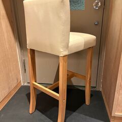 処分価格！ベージュ　レザー張　 カウンターチェア6脚セットの画像