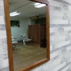 ＜中古＞美容室用 天然ウォールミラーL大きい 鏡 の画像