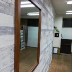 ＜中古＞美容室用 天然ウォールミラーL大きい 鏡 の画像