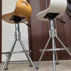 高さ調整可 木製カウンターチェア 2脚セット 北欧風 バーチェアの画像