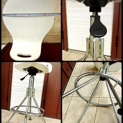 高さ調整可 木製カウンターチェア 2脚セット 北欧風 バーチェアの画像