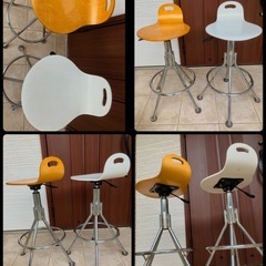 高さ調整可 木製カウンターチェア 2脚セット 北欧風 バーチェアの画像