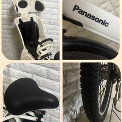 🌸美品🌈大容量8🌸室内保管🌼パナソニック23 ⚪️ギュット　🌸子供乗せ電動自転車ホワイト30の画像