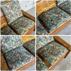 ✿伝統工芸✿ 和風竹家具 “梅里竹芸” 3人掛けソファ アジアン家具　長椅子の画像