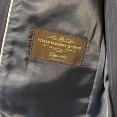 紺ストライプ　スーツ　A6  の画像