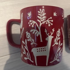 ニトリ　　マグカップ　　赤　クリスマス　冬の画像