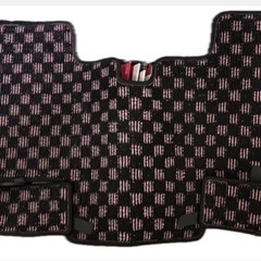 スペーシア　フロアマット　カーフィール　前後　チェック柄　赤の画像