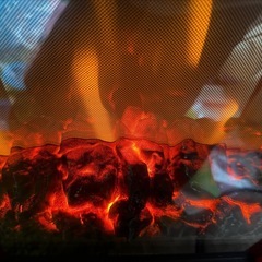 炎が見えるファンヒーター【動作確認済み！】の画像