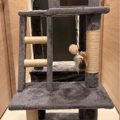 無償譲渡　美品　キャットタワー　高さ約107cmの画像