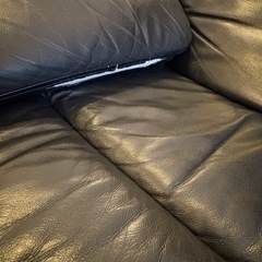 本革ソファ　手動リクライニングの画像