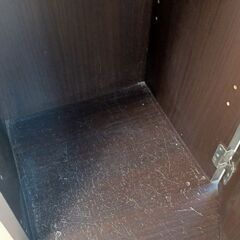 スリムラック(35cm)　ダークブラウン　ミラー付きの画像