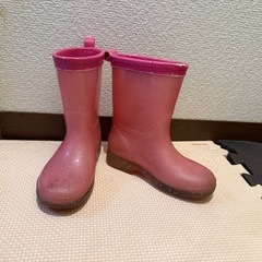 無料　子供　長靴　16cm  キッズ　レインシューズ　ピンクの画像