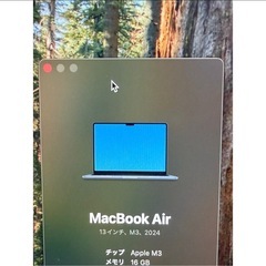 MacBook Air m3 スペースグレイ 16GB 256GB 美品の画像