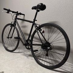 【7万で購入】クロスバイク 黒 700C 美品 高級シマノ社製変速付き ロード ピスト　マウンテン BMX ビーチクルーザー お洒落 自転車【早い者勝ち】の画像