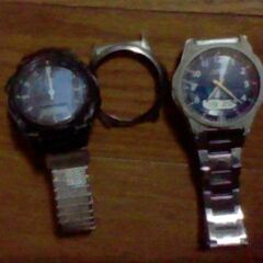 配送可/CASIO製ソーラー腕時計2点セット　訳アリジャンク　タダであげます。の画像