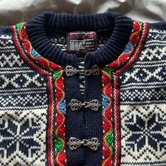 Norwool ノルディック柄ウールセーター Lシルバー装飾の画像