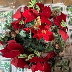 【急募】クリスマス　飾りつけ　サンタ　リース　2点セットの画像