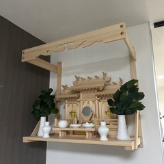 【引き取り限定・無料】神棚 三社セット（神具付き）※神札なしの画像