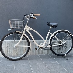 ビーチバイクデザイン　定価42900円 美品 おしゃれ　 オートライト 26インチ　シマノ6速の画像