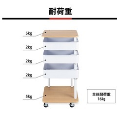 回転 ワゴン 3段 天板 キャスター 収納 省スペース 引き出し ラック マルチ トレイ シェルフ ラック 棚 整理 回転トレイワゴン の画像