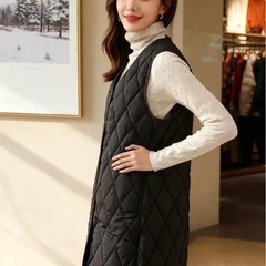 新品　キルティング　ベスト　ロング　ベストの画像