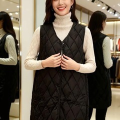 新品　キルティング　ベスト　ロング　ベストの画像