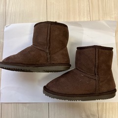 子ども ブーツ 18センチ ボア ブラウンの画像