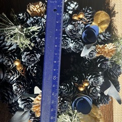 ブルーのクリスマスリースの画像