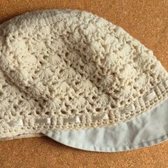 難あり　女性　レディース　ニット帽　オフホワイトの画像