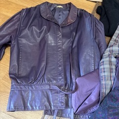 ミセス　洋服　革ジャン　ダブルジャケットの画像