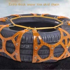 非金属タイヤチェーン ジャッキアップ不要 簡単装着 スノーチェーン 車用 滑り止め 2本セットの画像