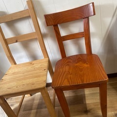 木の椅子2脚の画像