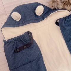 ain（アイン）フード付きダウンママコート＆ベビーケープ 抱っこ紐ケープ の画像