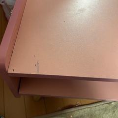 ドレッサー　鏡付き化粧台　ピンク　棚付きの画像