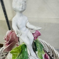 イタリア　アールヌーヴォー アンティークランプ　陶器 エンジェル 天使アンティークランプ の画像