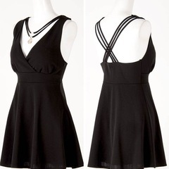 dyzzyドレス バッククロス ブラックLLの画像
