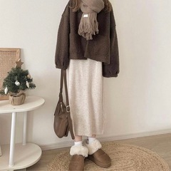 しまむら　choco コクーンブルゾン　中茶　Mの画像