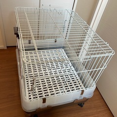 ミニマルランド うさぎのカンタンおそうじケージ ブラウン H50の画像