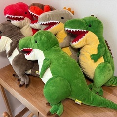 恐竜大きいぬいぐるみ 恐竜時代 クレーンゲーム プライズ ティラノサウルスアロサウルス等6体セットの画像