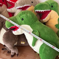 恐竜大きいぬいぐるみ 恐竜時代 クレーンゲーム プライズ ティラノサウルスアロサウルス等6体セットの画像