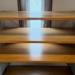 無印良品　ステンレスユニットシェルフ　オーク材の画像